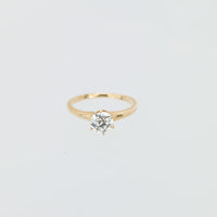 Victorian GIA .88 carat old mine cut diamond 14k yellow gold engagement ring