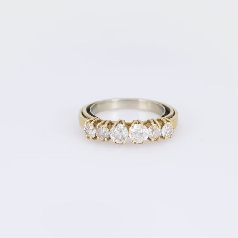 Old cut diamond 18k yellow gold wedding band