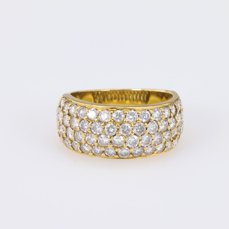 Modern Diamond 18K Yellow Gold Band Ring