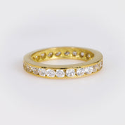 Vintage 18k yellow gold diamond eternity band
