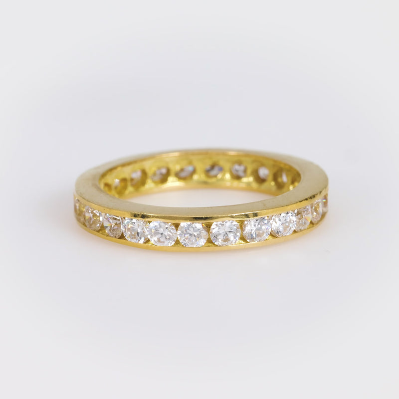 Vintage 18k yellow gold diamond eternity band