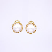 Vintage Tiffany & Co Pearl 18K Yellow Gold Clip On Earrings