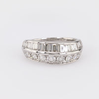 Modern 1.5 Carat Diamond Platinum Two Row Band