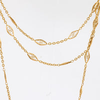 French Antique Fancy Link 18K Yellow Gold Necklace