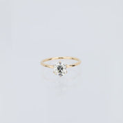 Victorian GIA 1.02 carat diamond 14k yellow gold solitaire ring