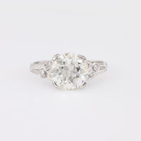 Art Deco GIA 2.54 Carat Old European Cut Diamond Platinum Engagement Ring