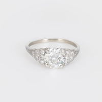 Art Deco GIA 2.15 carat diamond platinum engagement ring