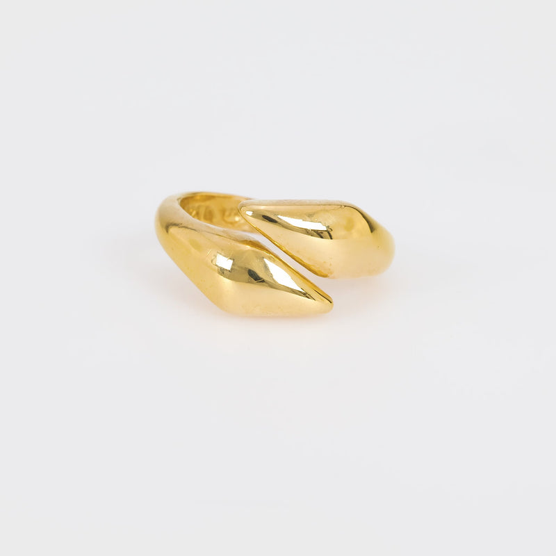 Ilias Lalaounis 18k yellow gold bypass ring