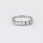 Art Deco Style Diamond Platinum Half Eternity Band