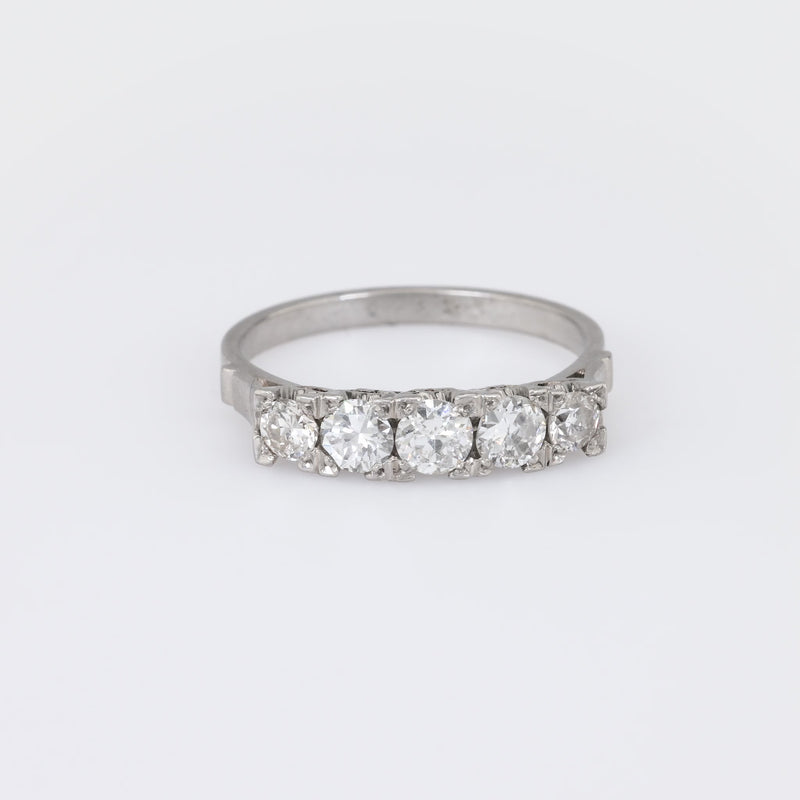 Art Deco Style Diamond Platinum Half Eternity Band