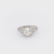 Art Deco GIA 1.62 carat diamond platinum engagement ring