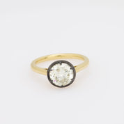 1.92 carat old European cut diamond 18k yellow gold engagement ring