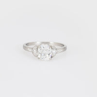 Art Deco GIA 1.52 carat old mine cut diamond platinum engagement ring