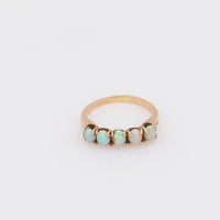 Vintage opal 14k yellow gold five stone ring