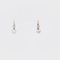 Edwardian Inspired Diamond Two Tone Drop Earrings