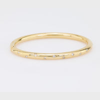 Fashionable vintage diamond 14k yellow gold bangle