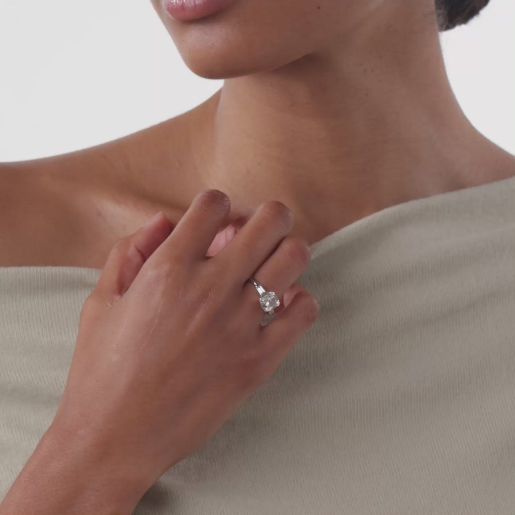 Mid Century GIA 1.51 carat diamond platinum engagement ring