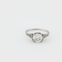 Art Deco GIA 1.07 carat diamond platinum engagement ring