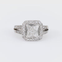 Vintage Diamond 14K White Gold Engagement Ring