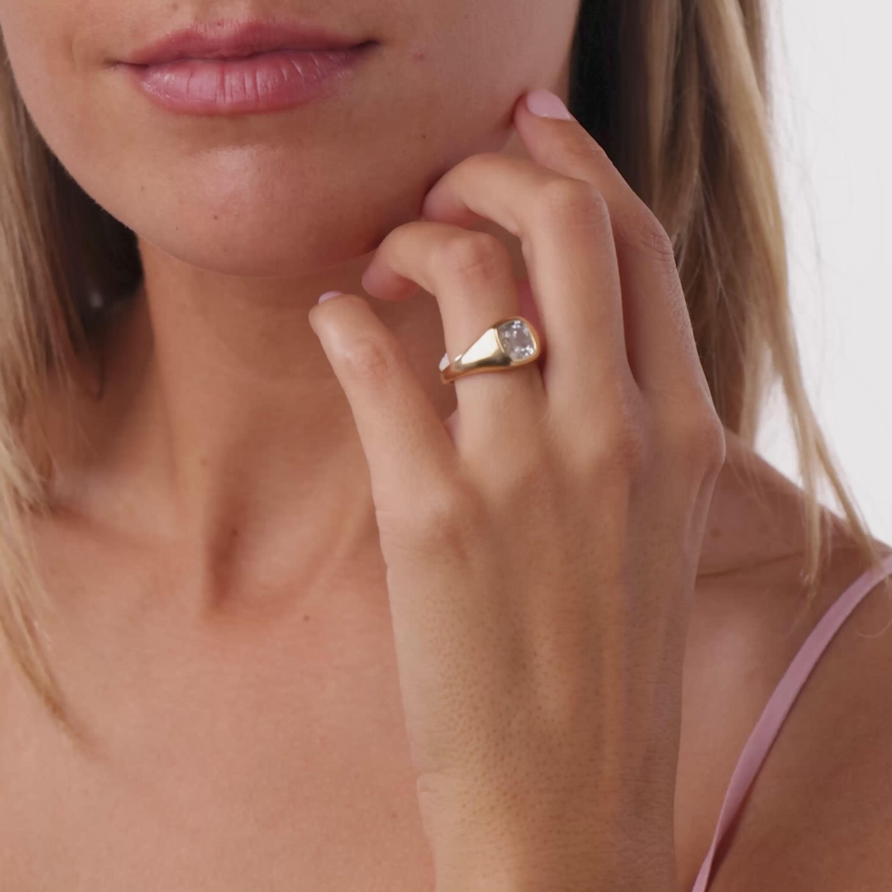 Gypset GIA 1.12 carat diamond 18k yellow gold bezel set ring