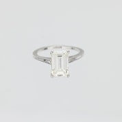 GIA 3.21 carat emerald cut diamond platinum engagement ring