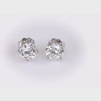 GIA 1.51 Carat Old European Cut Diamond White Gold Stud Earrings