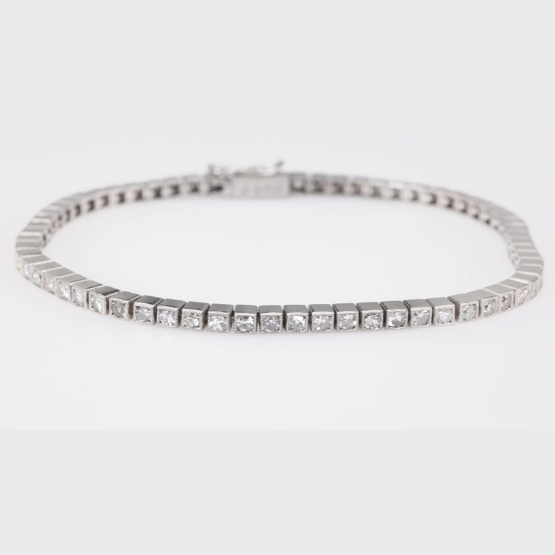 Art Deco Inspired 2.2 Carat Diamond Platinum Tennis Bracelet