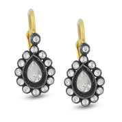 Edwardian inspired rose cut diamond 18k yellow gold earrings