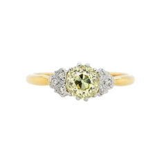 Sweet Art Nouveau Fancy Yellow Diamond Engagement Ring | Newholly