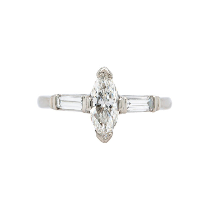 Fab Mid-Century Platinum Marquise Diamond Engagement Ring | Fairbanks