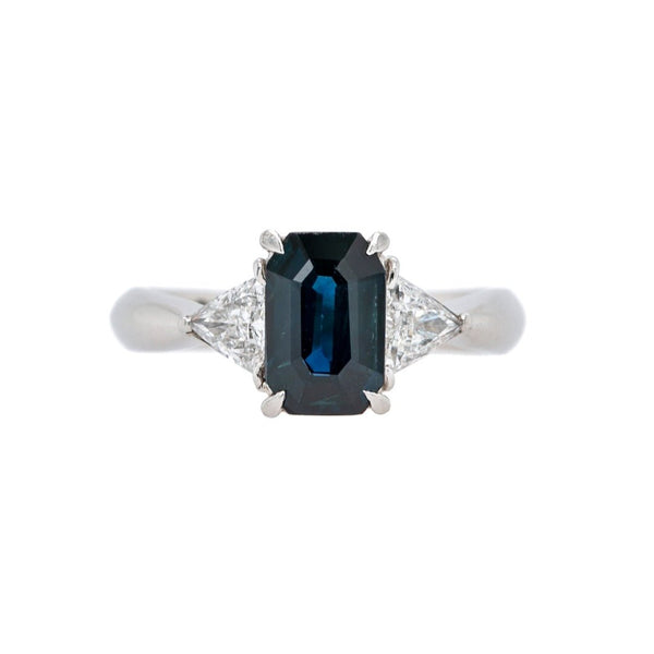 Affordable Modern Three-Stone Sapphire & Diamond Ring | Linden Valley