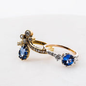 Beautiful No Heat Ceylon Sapphire Art Nouveau Ring | Castillo from Trumpet & Horn