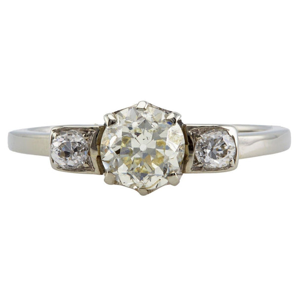 Art Deco 1.01ct Old Euro Three Stone Diamond Engagement Ring | Clancy