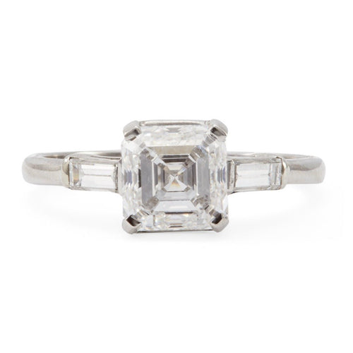Vintage Mid-Century Asscher Cut Diamond Engagement Ring | Charleville