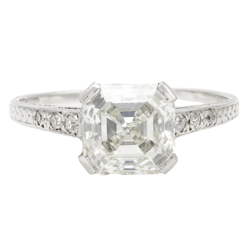 Vintage Art Deco 2.01ct Asscher Diamond Engagement Ring | Thayer