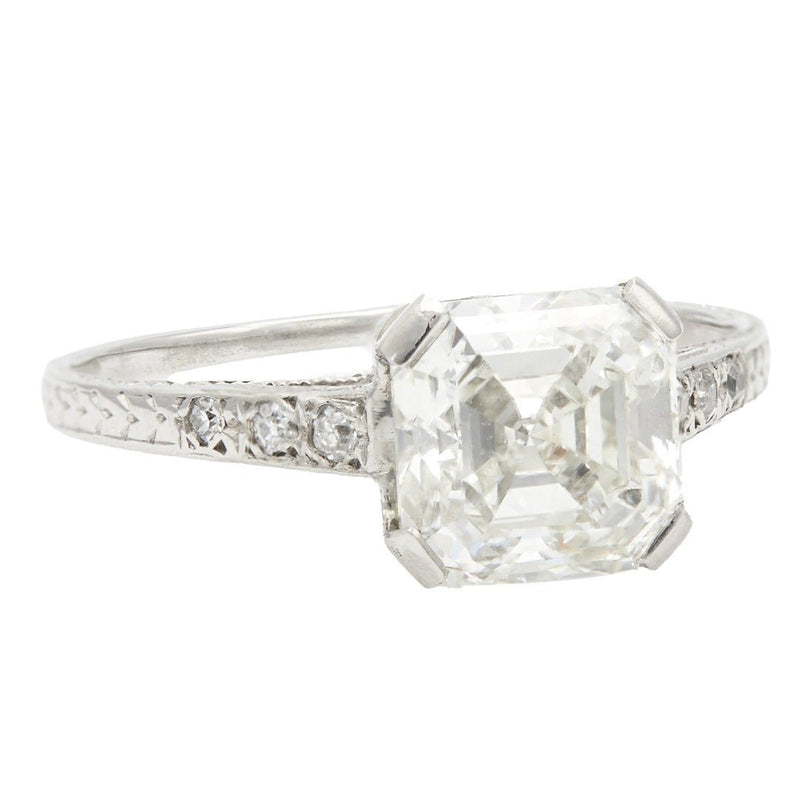 Vintage Art Deco 2.01ct Asscher Diamond Engagement Ring | Thayer