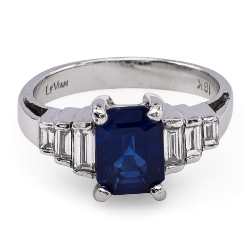 Modern 1.75ct Sapphire & Diamond Engagement Ring | Adare
