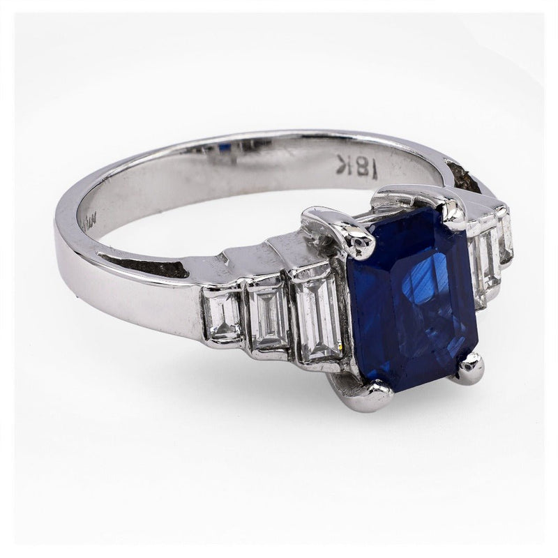 Modern 1.75ct Sapphire & Diamond Engagement Ring | Adare