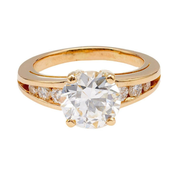 Modern Gold and 2.21ct Old European Cut Engagement Ring | Montford