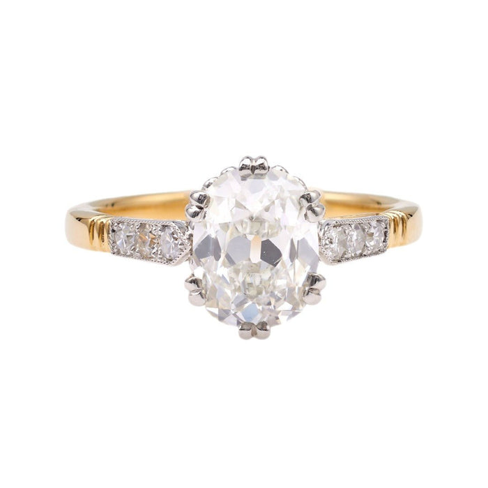 Show-stopping Handmade Vintage-Inspired Cushion Cut Diamond Engagement Ring | Empire State