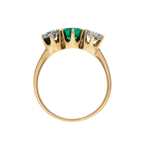 Fabulous & Affordable Victorian Emerald & Diamond Three-Stone Ring | Greenbrae