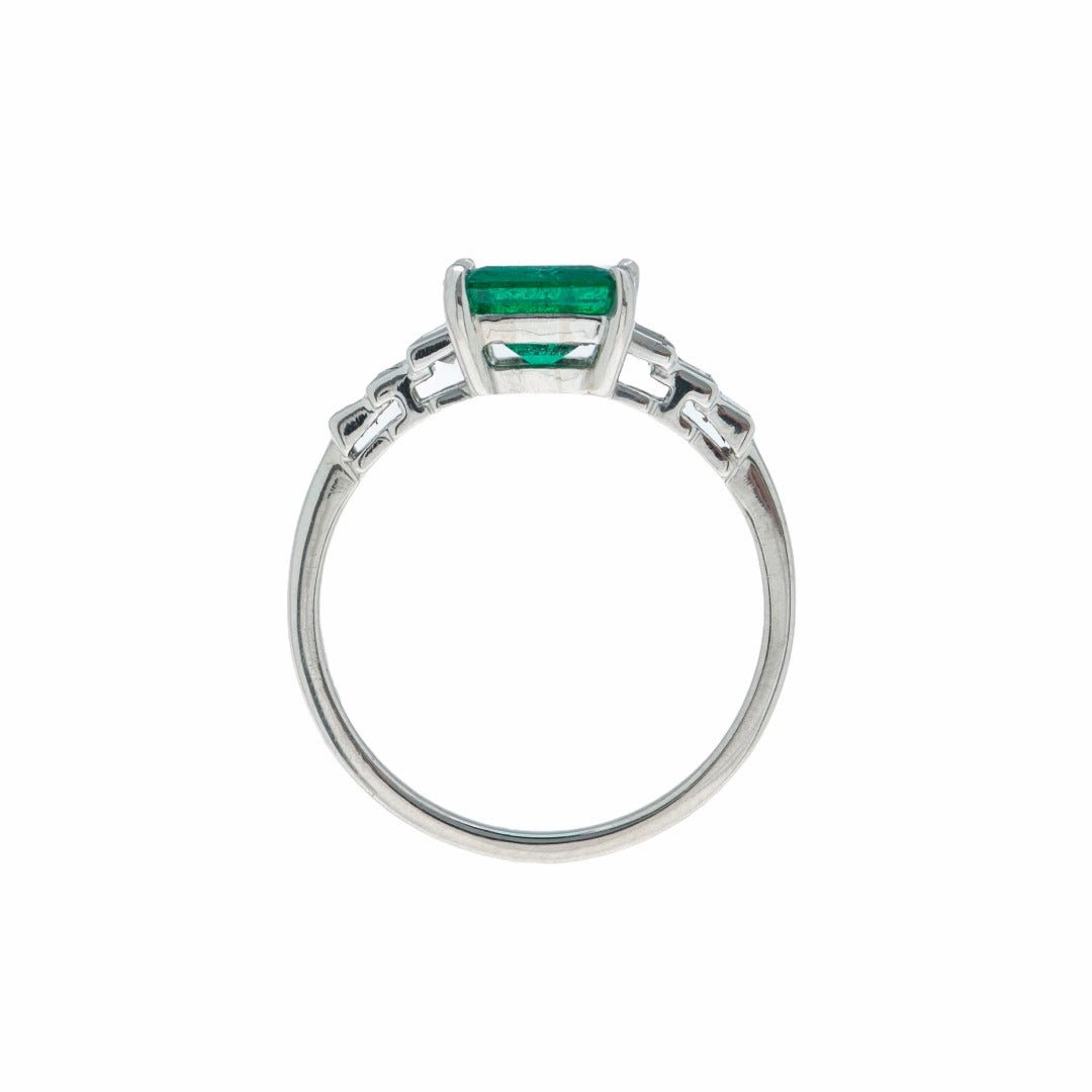 Art Deco Inspired Emerald & Diamond Ring | Emerald Novato – Trumpet & Horn