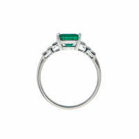 Art Deco Inspired Emerald & Diamond Ring | Emerald Novato