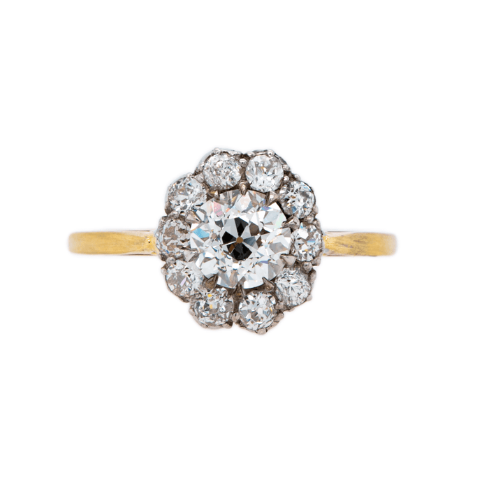 Gorgeous Silver-Topped Victorian Diamond Cluster Ring | Glenville