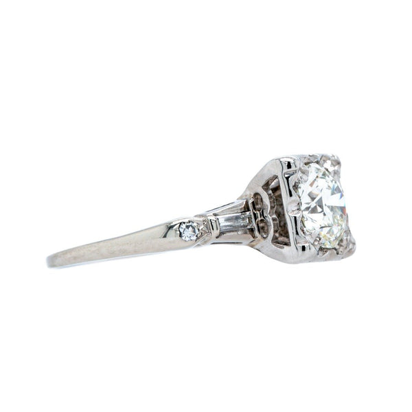 Romantic Retro Diamond Engagement Ring with Hearts | Woodhouse Court