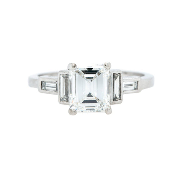 Classic & Sizable Bright White Emerald Cut Diamond Engagement Ring | Hyannis