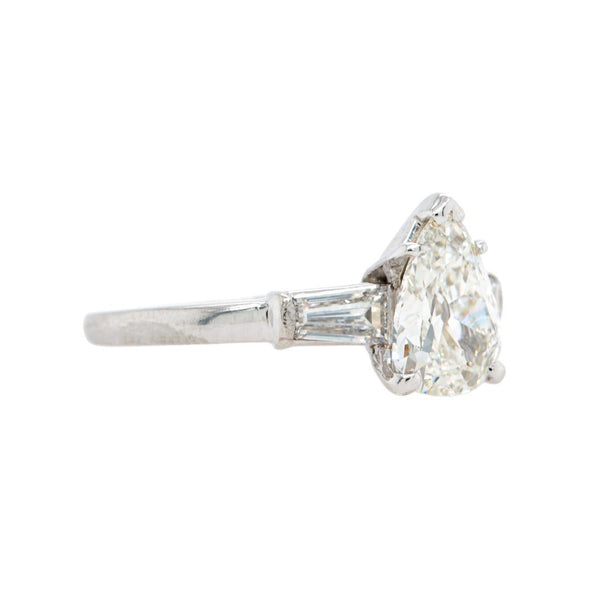 Dazzling Mid-Century Pear Diamond Engagement Ring | Belmont Shore