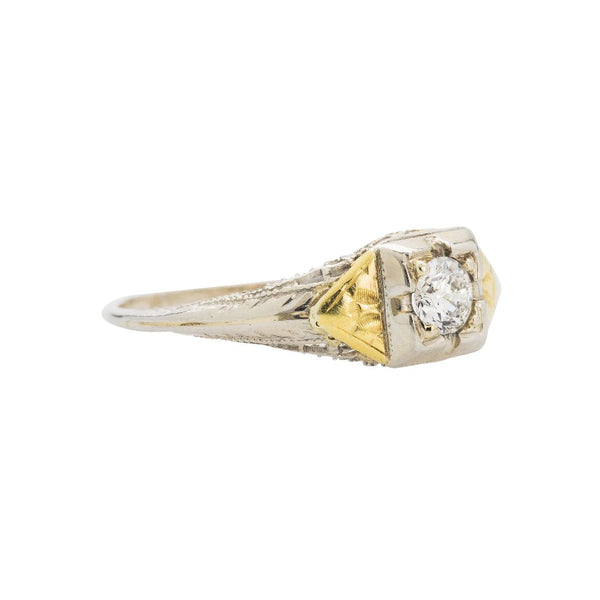 Retro Era Solitaire Vintage Diamond Engagement Ring