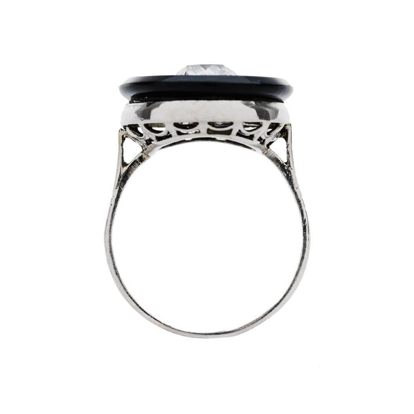 Unique Art Deco Vintage Antique Onyx & Diamond Engagement Ring | Black Forest