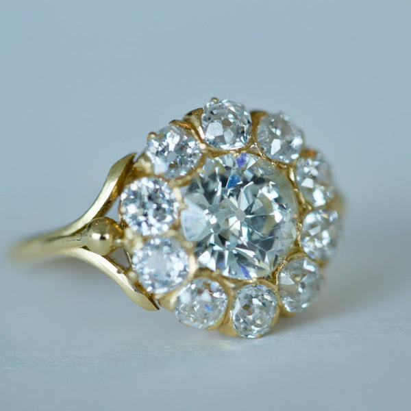 Edencliff authentic Victorian era diamond cluster engagement ring